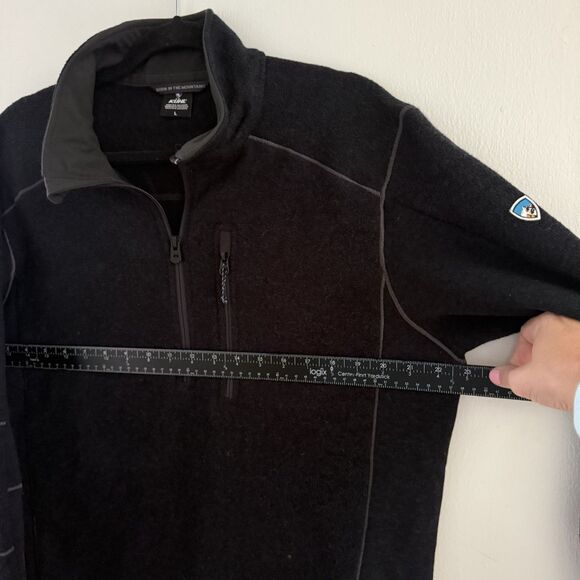 Kuhl Men’s L Sweatshirt 1/4 Zip Dark Gray/Black Pullover Fleece Top - Picture 7 of 8